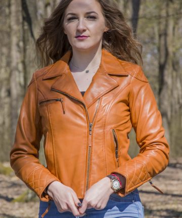 Geaca de piele naturala premium femei GDP-SANDY